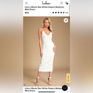 Lulus White Sequin Bodycon Midi Dress